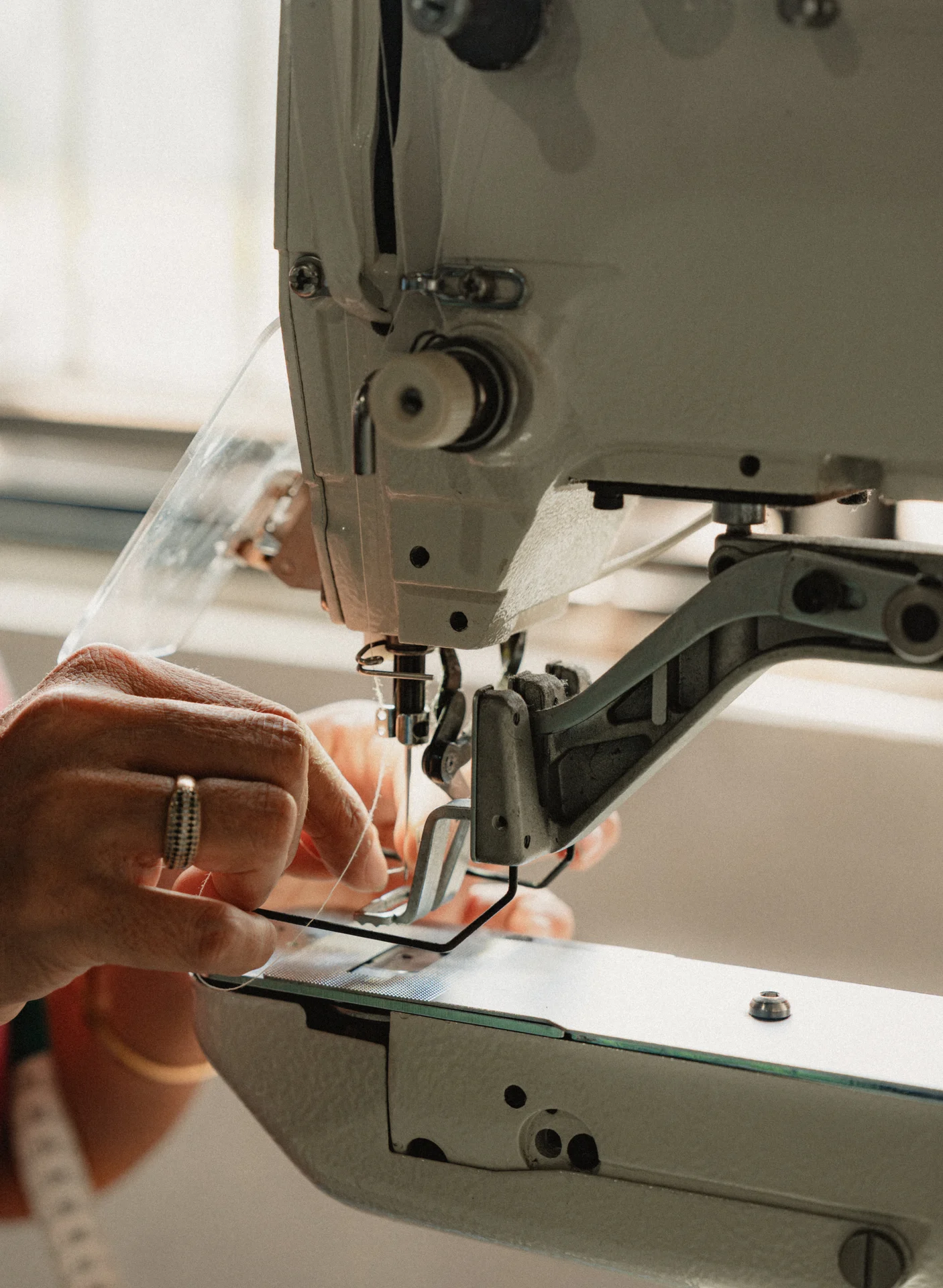 Precision Sewing Machine used for sustainable clothing production in Bali